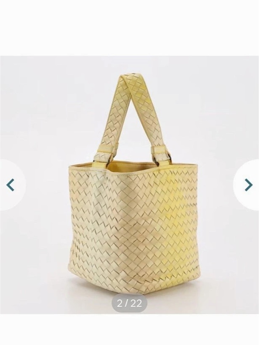 Bottega Veneta Nuance Bucket Bag Woven SMALL Tote Yellow
